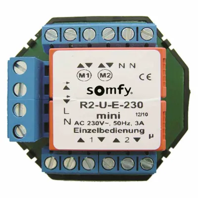 Zdjęcie produktu dla Przekaźnik odcinający Somfy do montażu podtynkowego dla dwóch napędów TR2-U-E-230 mini (1822394)