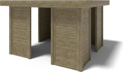 Image de Pergola de jardin 4.04x4.04m avec panneaux - traité - ALT133 - ALTANKA