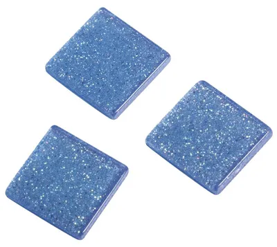 Produktbild von Rayher Acryl Mosaik Steine, Glitter, transparent, lagune, 1x1cm, ca. 205 Stück,