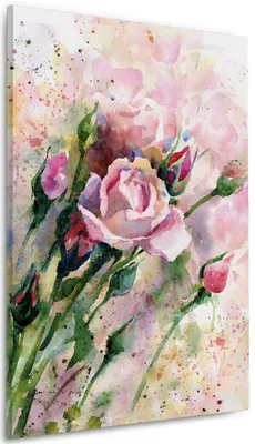 Produktbild von Wallario Premium Leinwandbild Abstraktes Blumenbuket in Größe 60 x 90 cm