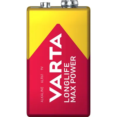 Zdjęcie produktu dla Varta 9V, Jednorazowa bateria, 9V, Alkaliczny, 9 V, 1 szt., Pomarańczowy, Czerwony