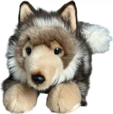 Produktbild von Liegendes Plüschtier 30 cm in Grau-Beige