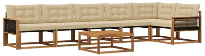 Produktbild von vidaXL Outdoor-Sofagarnitur mit Kissen 7 pcs Natur und Beige