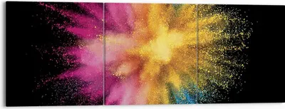 Produktbild von Bild auf Leinwand - Leinwandbild - 3 Teile - Bunt Staub Explosion - 150x50cm - Wand Bild - Wanddeko - Wandbilder - Leinwanddruck - Bilder - Wanddekoration - Leinwand bilder - Wandbild - CA150x50-4529