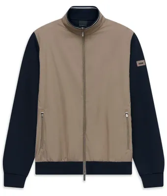 Produktbild von Bugatti Weste beige mit dunkelblauen Ärmeln
