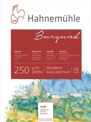 Image de Aquarellblock bourgogne, 36x48cm, mat
