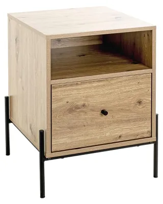 Konsole Eiche/Schwarz 45x60x47 cm mit Schublade