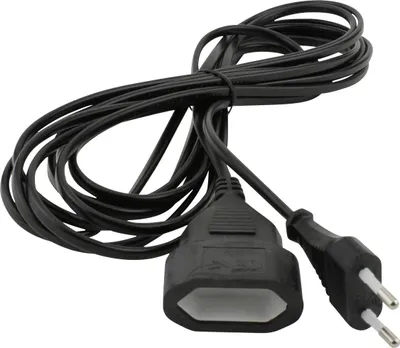 Produktbild von Unitec Verlängerungskabel Innen 5 Meter H03VVH2-F, schwarz, Flachstecker
