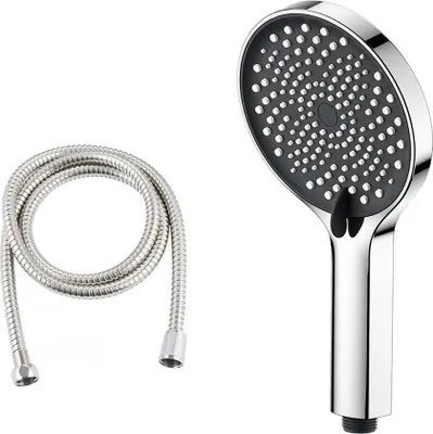 Produktbild von Duschkopf wassersparend mit Brauseschlauch – Silber – Universal – Duschkopf mit Schlauch – wassersparender Duschkopf