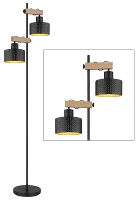 Produktbild von Stehleuchte, Holzoptik, schwarz-gold, H 168 cm