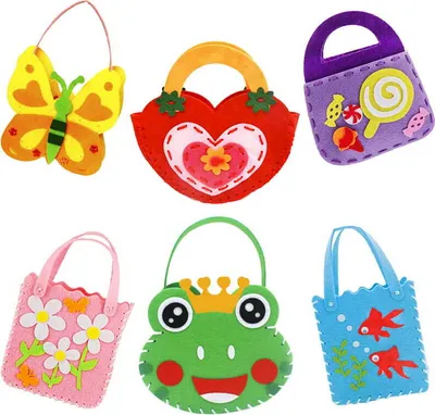 Image de Sacs à main colorés - kit de couture DIY en feutre - 6 articles