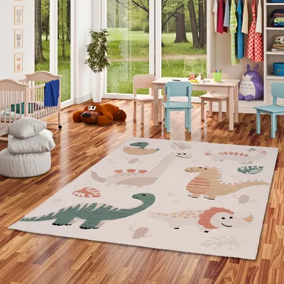 Produktbild von Kinder Teppich Happy Kids Dino Babys Bunt, Größe:120x170 cm