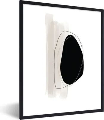 Produktbild von MuchoWow® Gerahmtes Poster Schwarz - Farbe - Pastell 60x80 cm - Poster mit Schwarzem Bilderrahmen Wandposter Rahmen Foto Bilder - Premium - Wanddeko Wohnzimmer