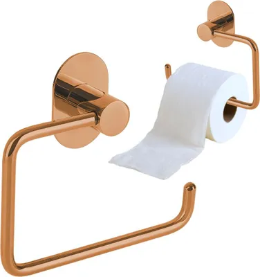Produktbild von Laveo | Miri Toilettenpapierhalter - Roségold - Selbstklebend - Wandhalterung - Badezimmerhalterung