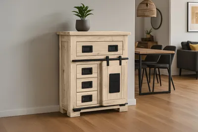 Produktbild von Sideboard Kommode Akazie massiv eichenfarben 75 x 35 x 85 cm LIBRO