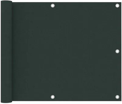 Produktbild von Balkon-Schirm 75x400 cm - Natürliche Afscheiding - Donkergrün - Oxford-Stoff - Wind- und UV-beständig - Reling für kleine Balkone