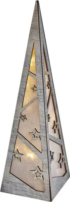 Produktbild von LED PYRAMIDE aus Holz, Innen, warmweiß, 2xAA, Timer, 36 cm