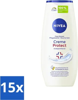 Productafbeelding van 15 stuks douchegel crème met vitamine C en E - 250 ml - huidverzorging