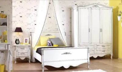 Obrázek produktu pro Bílá dřevěná postel v moderním stylu