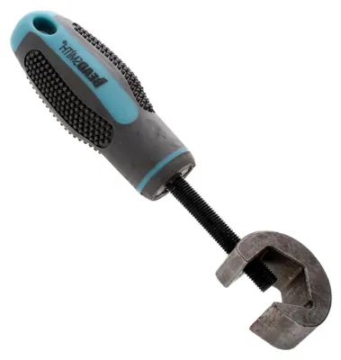 Produktbild von Metall-Stempelhalter, 15,2 cm, mit grauem und aquamarinfarbenem strukturiertem Komfortgriff