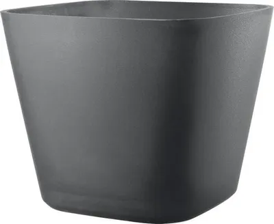 Image de Pot de fleurs carré DEROMA Origin, 28 x 23,5 cm, 12 L, Gris, Plastique recyclé et recyclable