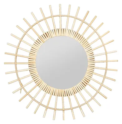Produktbild von Wandspiegel Sun - Sonne - Rattan - D55 cm - Boheme/Boho Spiegel