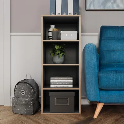 Immagine prodotto di Libreria Vicco Tetrix Antracite 40 x 100 cm con 4 scomparti, Model 56545