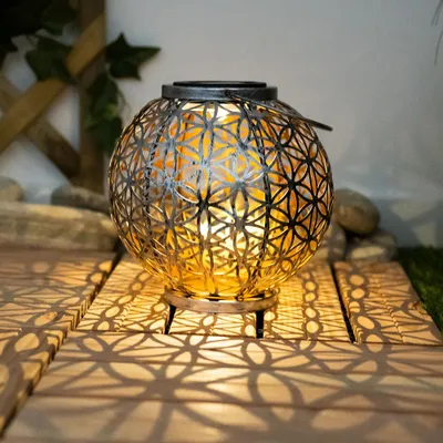 Produktbild von LED Solarleuchte, Kugel, Geflecht, silber-antik, H 29 cm