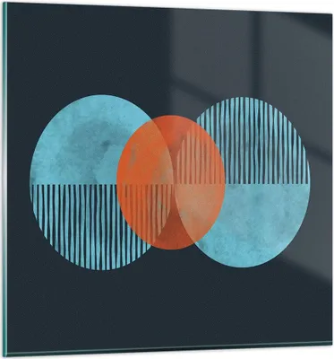 Produktbild von Bilder auf glas - Einteilig - Abstraktion Räder Gürtel - 40x40cm - Glasbilder - Wandbilder - Bilder - zum Aufhängen bereit - Wanddekoration aus Glas - Glas Bilder - Wandbild auf Glas - GAC40x40-4670