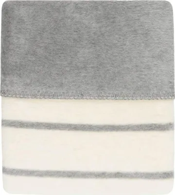 Produktbild von Babydecke aus 100% Baumwolle 75 x 100 mit Streifen - Farbe: Grau