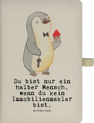 Produktbild von Mr. & Mrs. Panda Journal Immobilienmakler Herz - Transparent - Geschenk, notizbuch, Immobilienkaufmann, Skizzenbuch, Notizheft, Ausbildung, Kladde, Tagebuch, Spruch