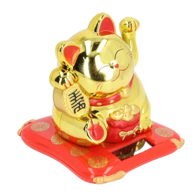 Obrázok produktu pre Lucky Waving Cat, Solar Power Lucky Cat, Arm Waving Fortune Cat, Wealth Welcoming Cat, Lucky Cat Ornaments, Chinese Lucky Cat