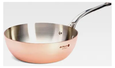 Produktbild von Konische Sauteuse PRIMA MATERA aus 90% Kupfer und 10% Edelstahl - 24 cm - Kupferbraun
