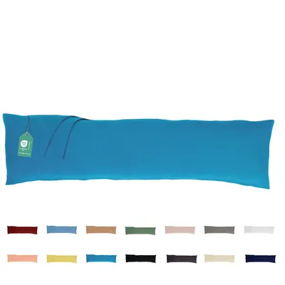 Produktbild von Seitenschläferkissen mit Bezug 40x145 cm Dunkeltürkis - %100 Baumwolle - Schwangerschaftskissen - Pregnancy Pillow - Stillkissen - Kissen mit Kissenbe