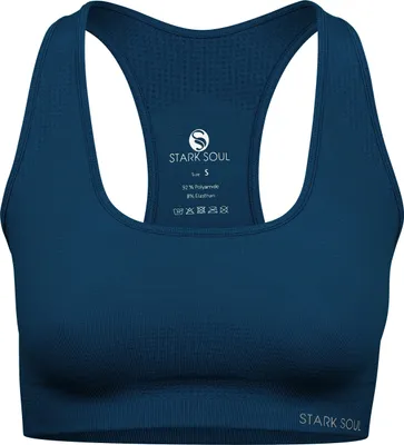 Produktbild von Damen Sport BH Medium Support -Reflect- von Stark Soul® mit Cups & Racerback -  Marineblau – XS