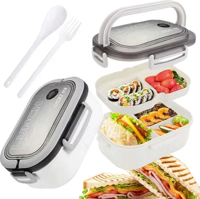Obrázek produktu pro Flamenco Mystique Snídaňový box LUNCH BOX se příbory 21 x 14,5 x 8 cm bílý PJM44B
