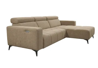 Image de Canapé d’angle Nicolette moderne avec fonction relax électrique et appuie-tête réglables