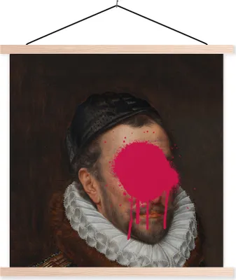 Produktbild von MuchoWow® Textilposter Wilhelm von Oranien - Kunst - Gemälde 60x60 cm mit holzfarbenen Rahmen - Wanddekoration
