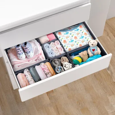 Produktbild von ORLISA Malm Organizer Set für MALM Kommoden 7-teilig Grau