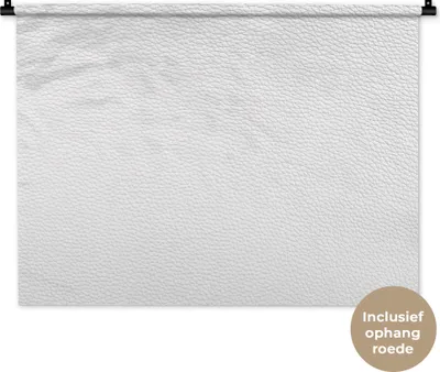 Produktbild von MuchoWow® Wandteppich Wandbehang Leder - Strukturiert - Leder-Optik - Weiß 90x67.5 cm Tapisserie Dekoration Wandtuch - Fototeppich - Wand-Skulpturen