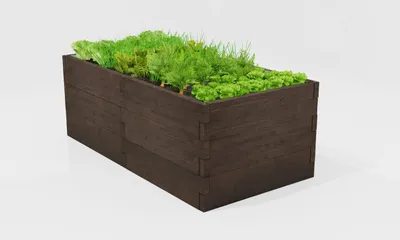 Produktbild von Beton Gemüsegarten form 1 Typ H-81cm - Modulares Hochbeet - Betongemüse in Holzoptik - Blumenkasten - 250 x 128 x 81 cm - Braun