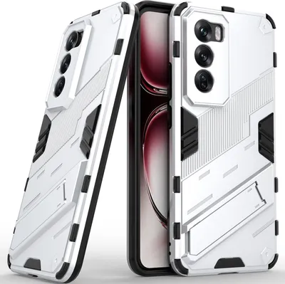 Produktbild von Armor Hülle für Oppo Reno12 Hybrid PC TPU Bumper Stoßfestes Schutzhülle mit Standfunktion Orange
