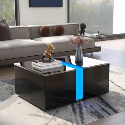 Immagine prodotto di Tavolino LED - Tavolino illuminato - Tavolino con spazio contenitivo - Tavolino da caffè