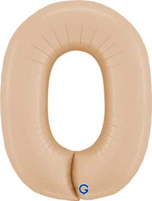 Immagine prodotto di Numero gigante palloncino in foil 40"/102 cm | Satin Nude Numero: 0