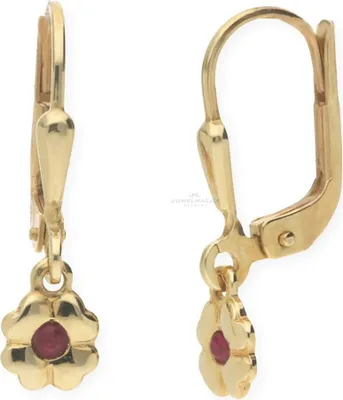 Produktbild von JuwelmaLux Blumen Ohrhänger 333 Gold mit Rubin JL14-06-0009