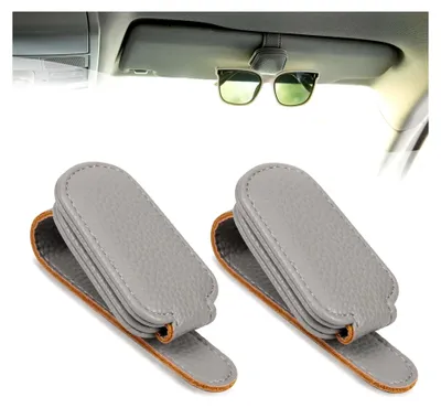 Produktbild von 2 Stück Sonnenbrillenhalter für die Auto-Sonnenblende, magnetischer Brillenhalter Clip, Halterung für Auto, grau
