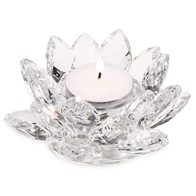 Image de Bougeoir Lotus Cristal M - 4,5x11 Cm