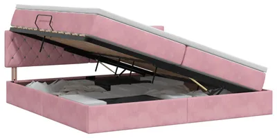 Immagine prodotto di vidaXL Letto contenitore con testiera Rosa 200 x 200 cm Velluto