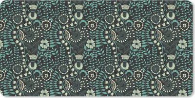 Produktbild von MuchoWow® Mauspad Mousepad Blumen - Blau - Muster 60x30 cm - Mousepads - Maus Mat - Pad - Mausunterlage - Nachhaltig