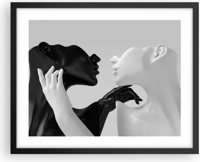 Produktbild von Gerahmtes Poster - Schwarzer Rahmen - Schwarz Weiß Statue - 50x40 cm - Wand Bild - Wanddeko - Wandbilder - Kunstposter - Wandposter - Bilderrahmen - Bilder - Kunstdruck - P2BAA50x40-4736